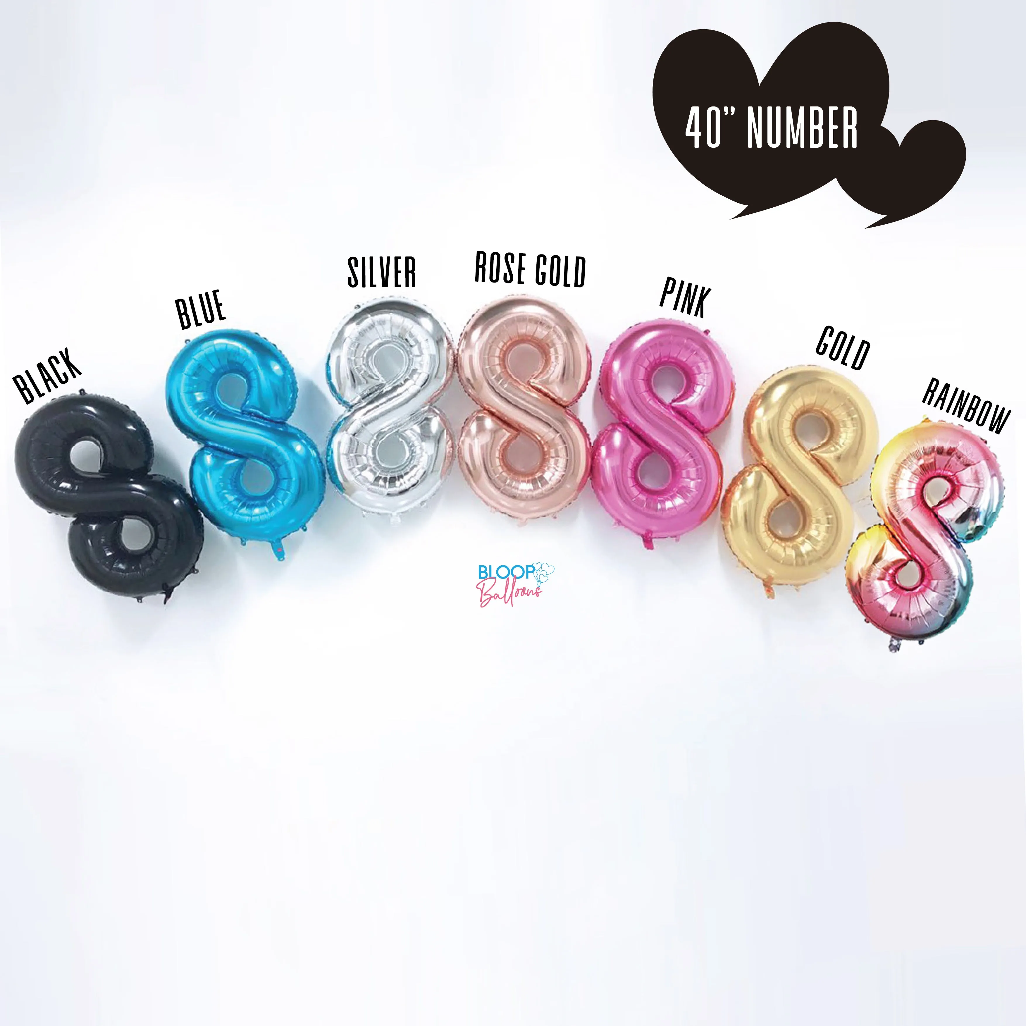 24''personalised balloon with 2 side bouquets, 2 x 40'' Number Balloon bundle set