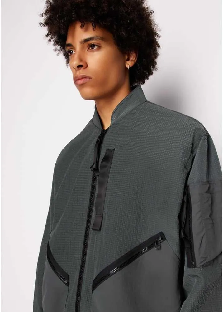 Armani Exchange Men's Textured Utility Tape Pocket Bomber Jacket