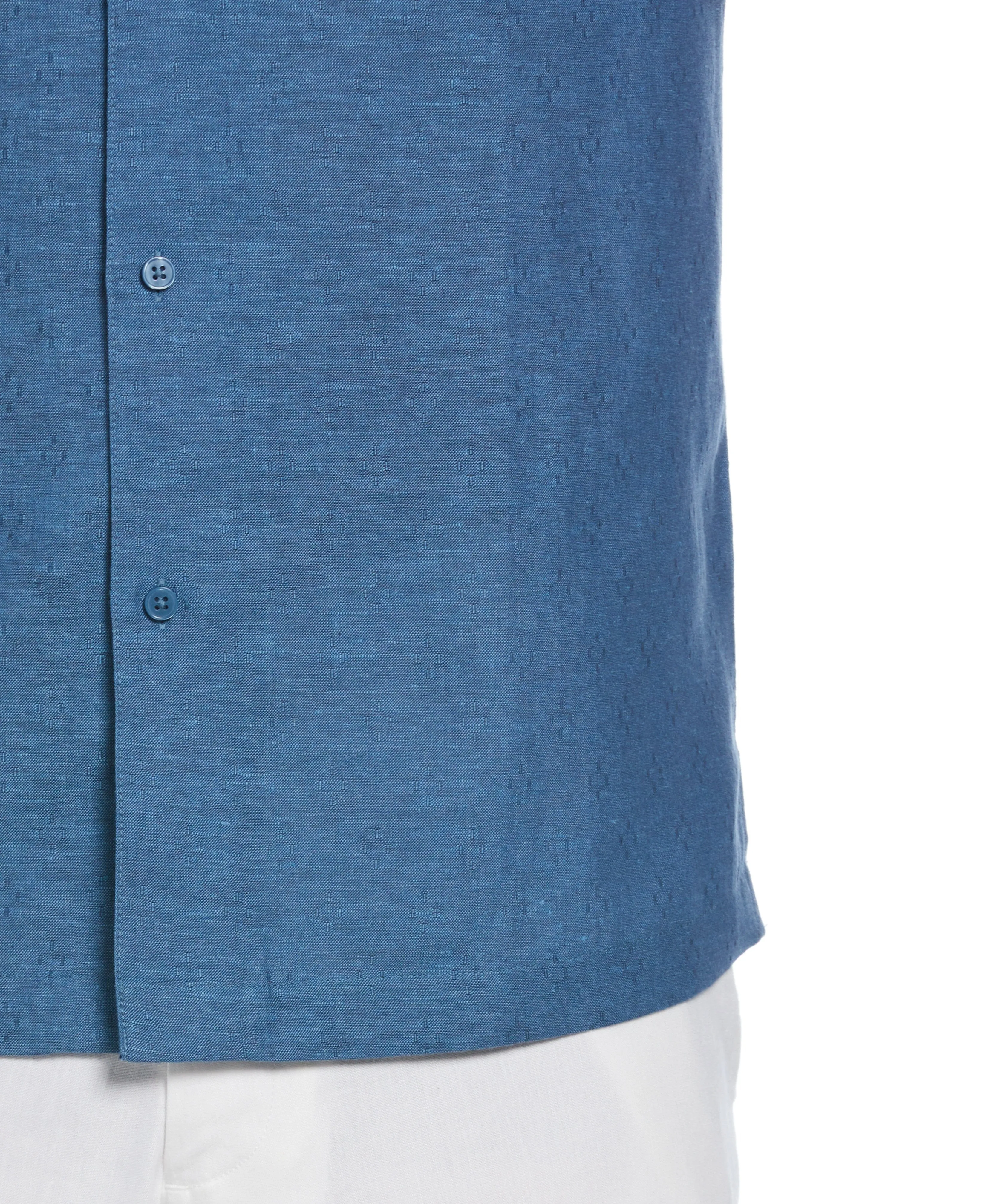 Big & Tall Linen Blend Dobby Camp Collar Shirt