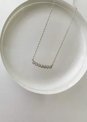 Bubble Stone Dainty Bar Necklace