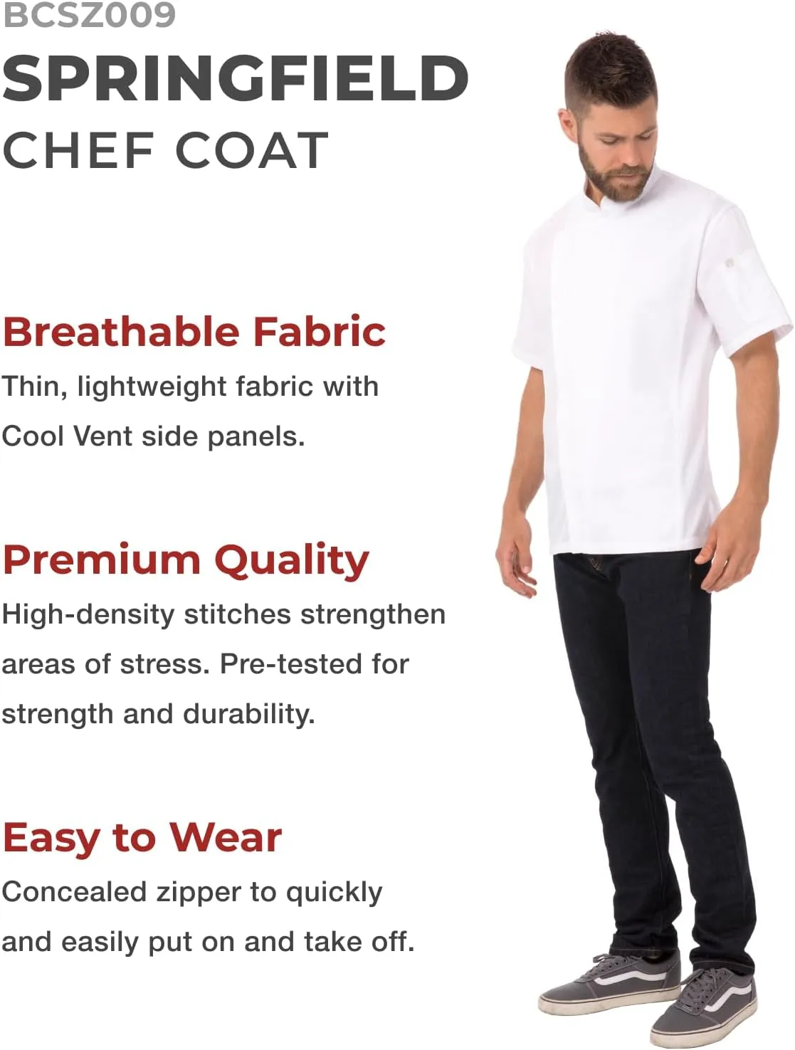 Chef Works Men's Springfield Chef Coat