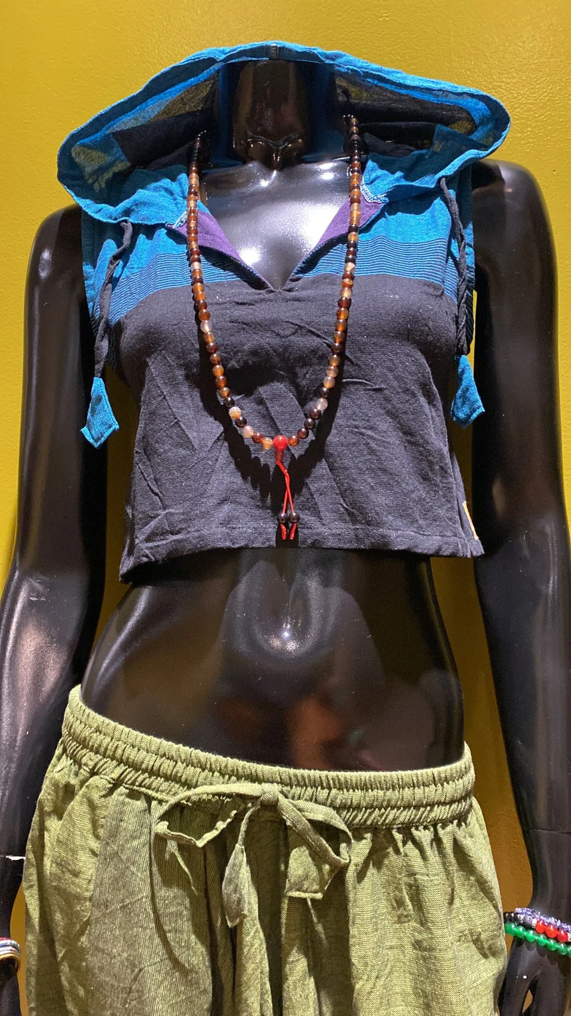 Cotton Sleeveless Crop-Top Hoodie – Prepack of 4 Sizes - Tri Color