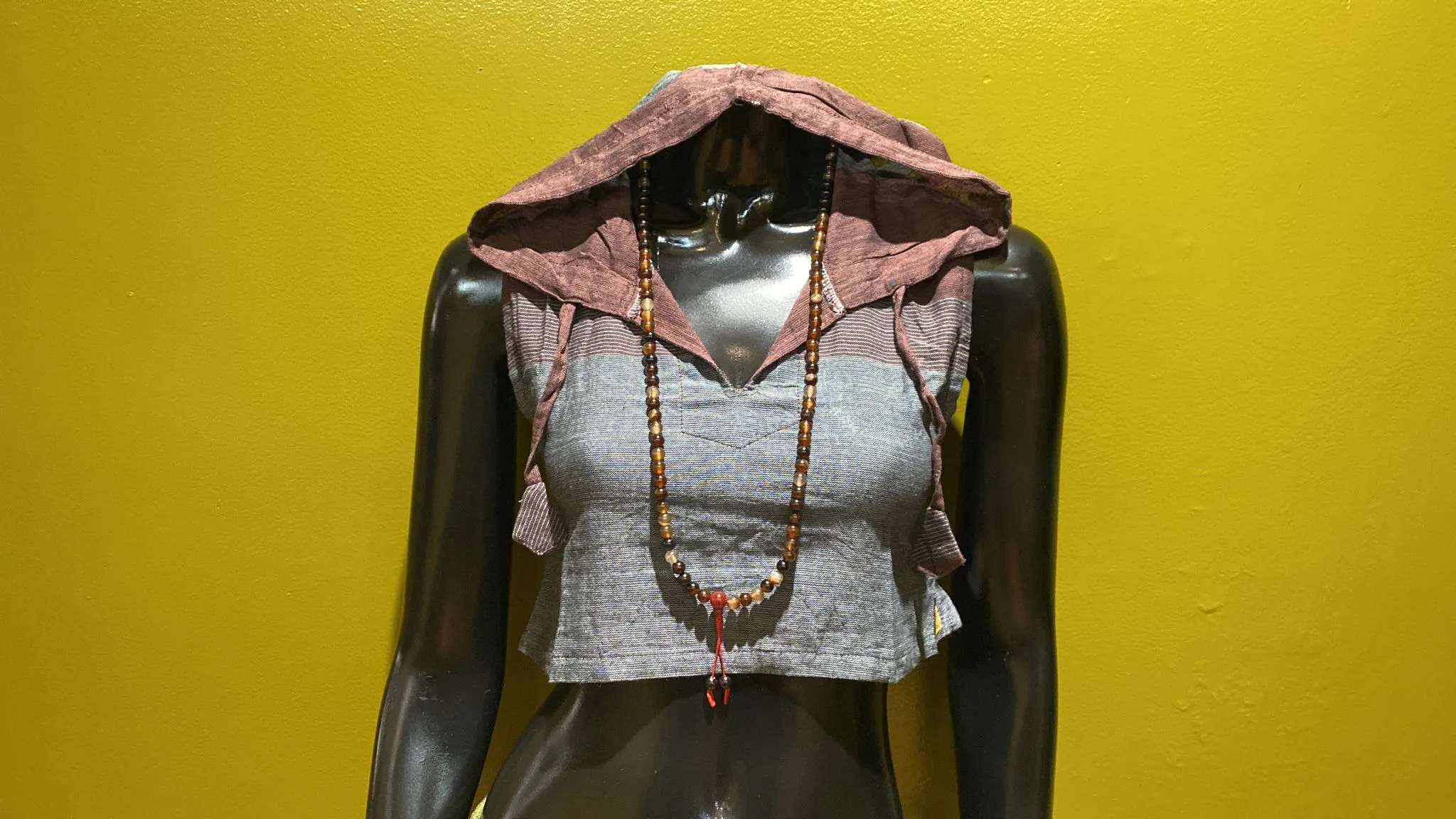 Cotton Sleeveless Crop-Top Hoodie – Prepack of 4 Sizes - Tri Color