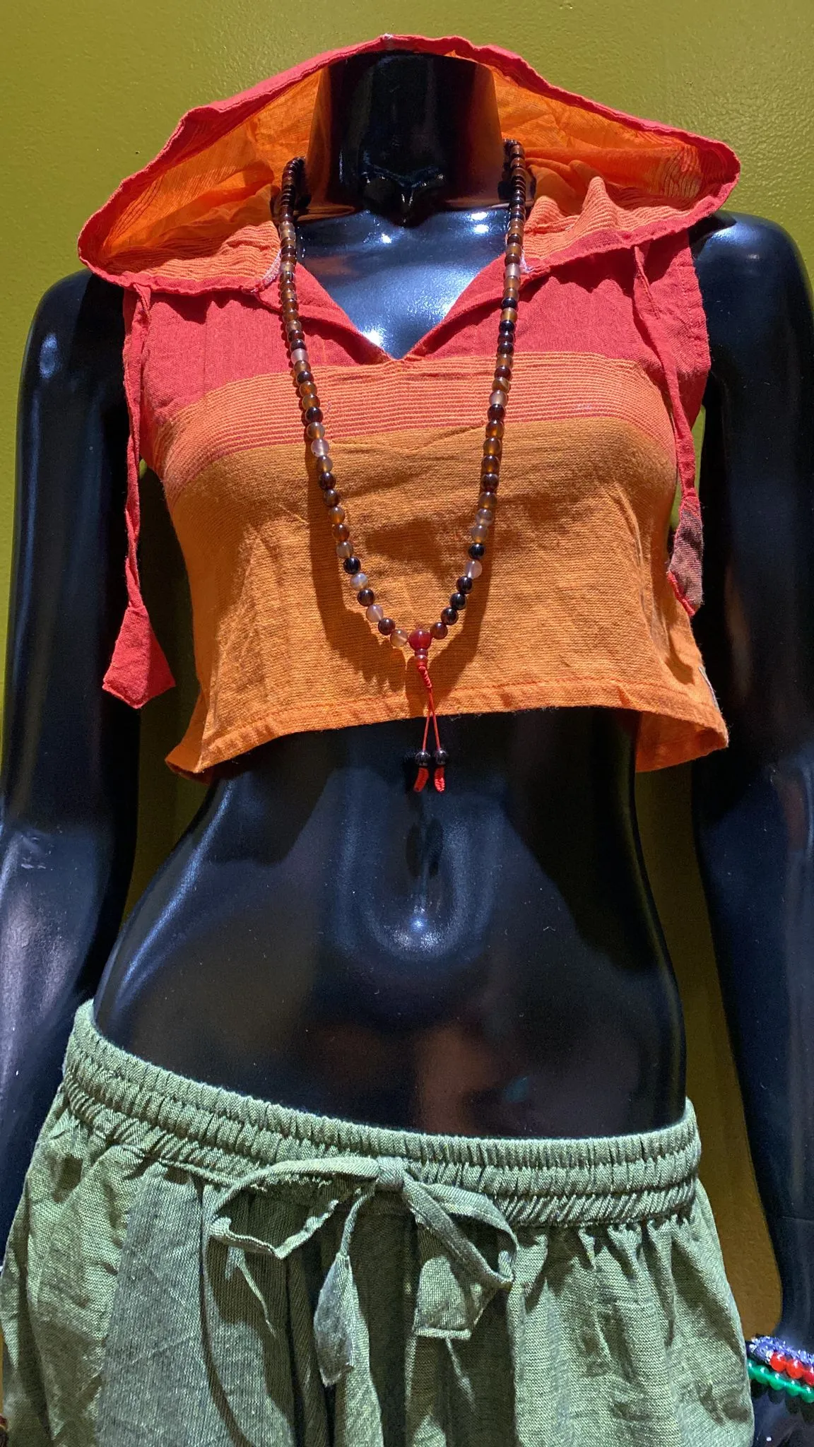 Cotton Sleeveless Crop-Top Hoodie – Prepack of 4 Sizes - Tri Color