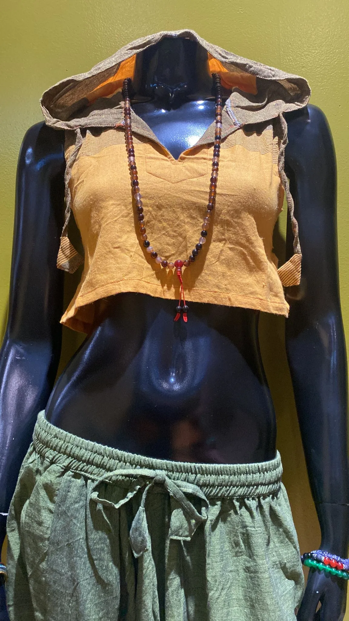 Cotton Sleeveless Crop-Top Hoodie – Prepack of 4 Sizes - Tri Color