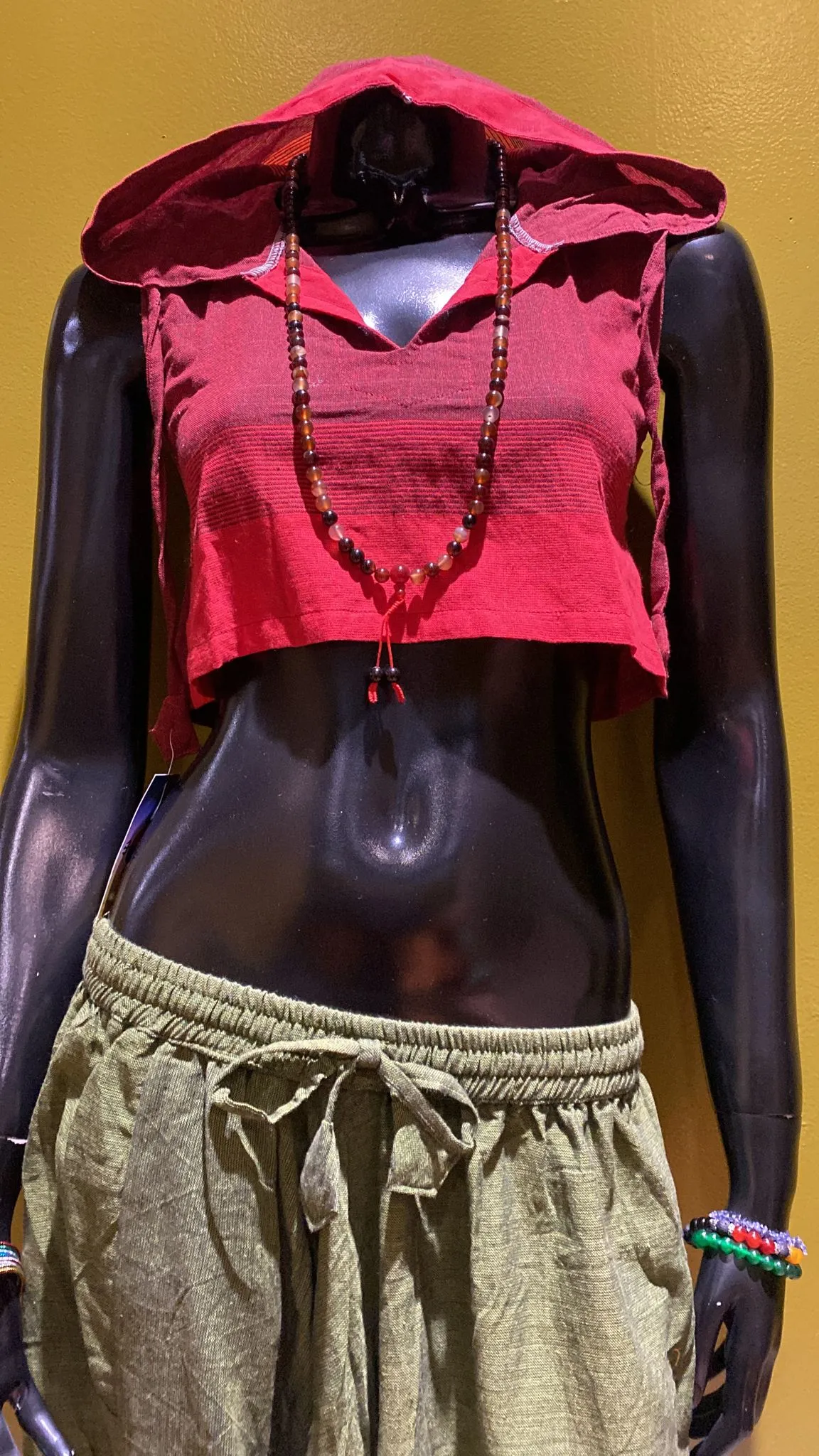 Cotton Sleeveless Crop-Top Hoodie – Prepack of 4 Sizes - Tri Color