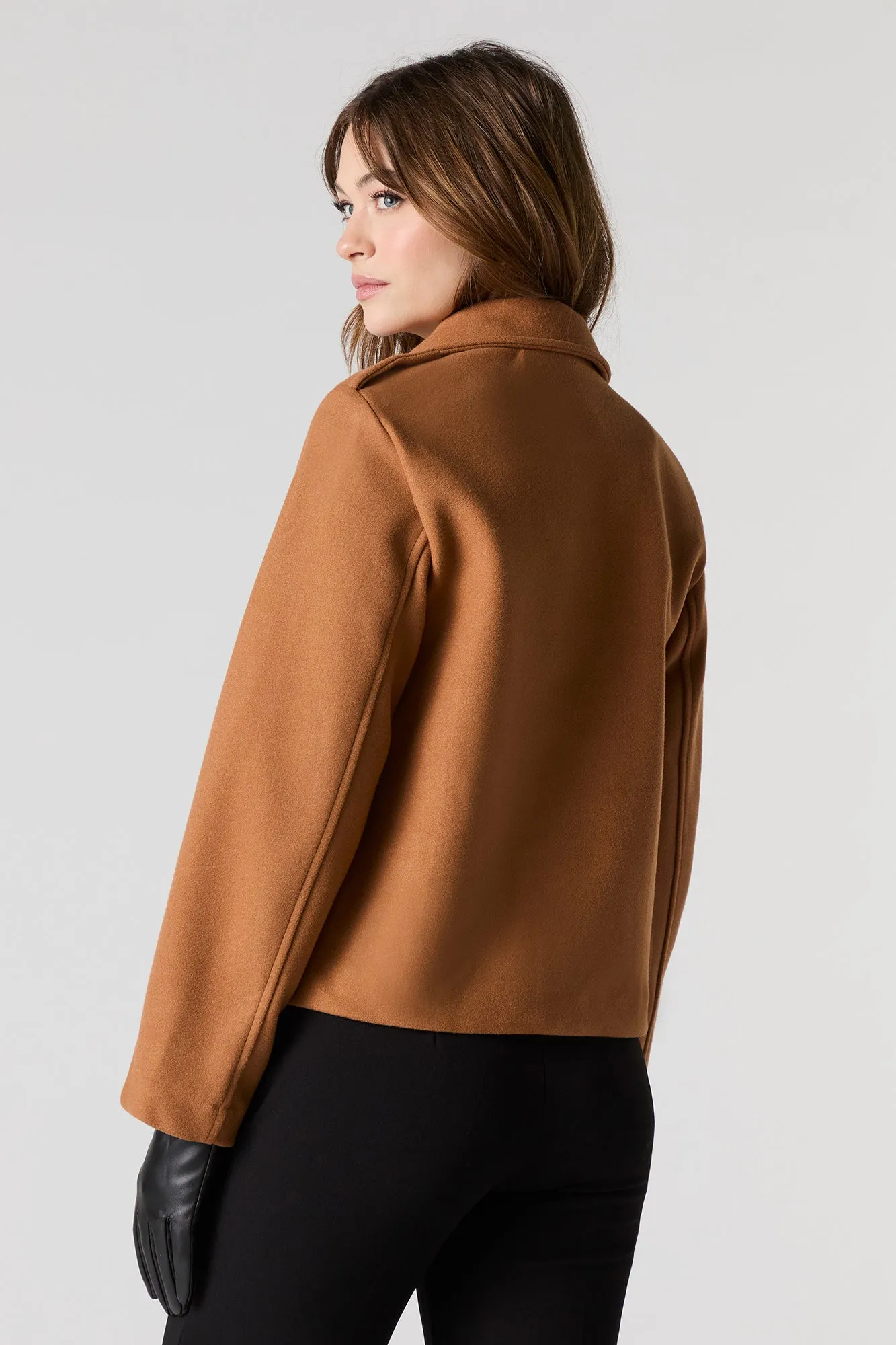Double Breasted Cropped Peacoat