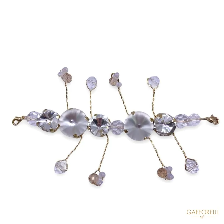 Elegant Matt Effect Stone and Rhinestones Neckline 9236 - Gafforelli Srl