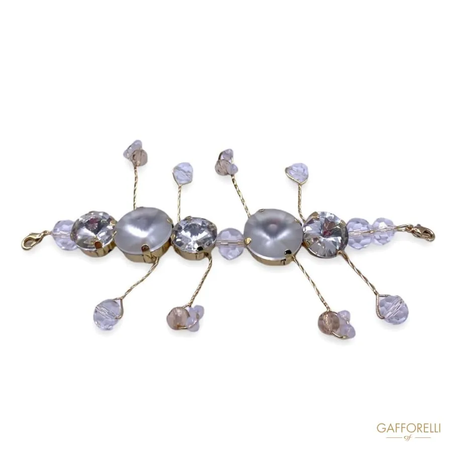 Elegant Matt Effect Stone and Rhinestones Neckline 9236 - Gafforelli Srl