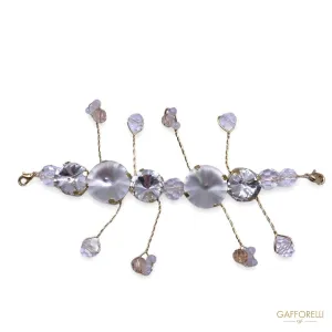 Elegant Matt Effect Stone and Rhinestones Neckline 9236 - Gafforelli Srl