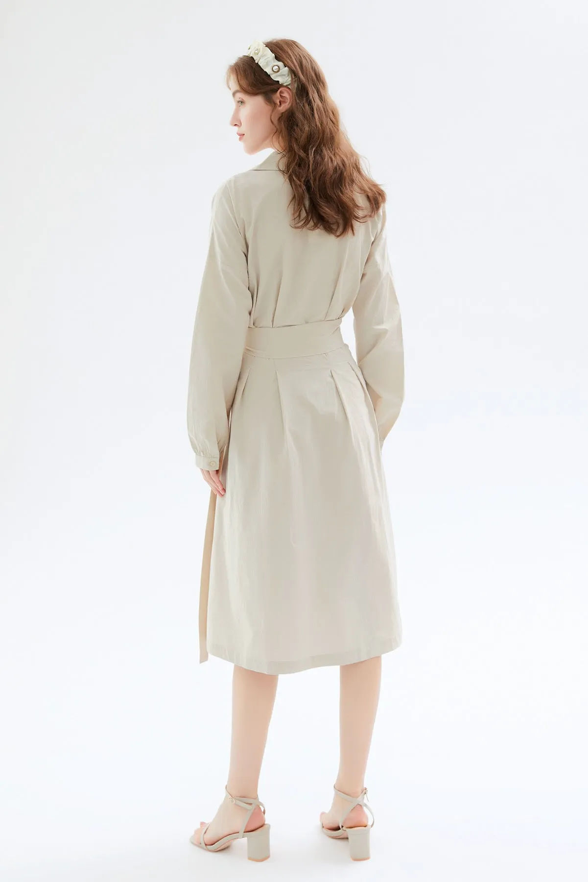 Evalina Tie Belt Midi Dress