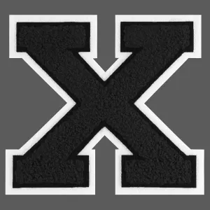 FANCIBAND 4.5 Inch Letterman Jacket Patches Black Iron On Letters for Clothing Chenille Varsity Letter Patches Patch for Clothes Jacket Hoodie Varsity X