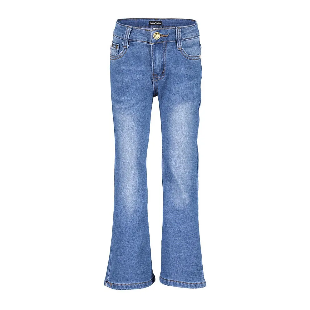 Flare Leg Denim Jeans in Lt Wash GIRLS