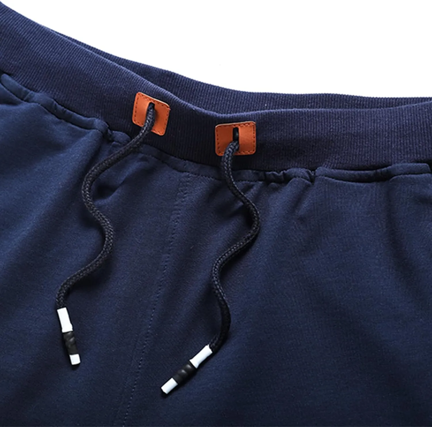 FoxQ Mens Casual Drawstring Shorts with Zipper Pockets Elastic Waist