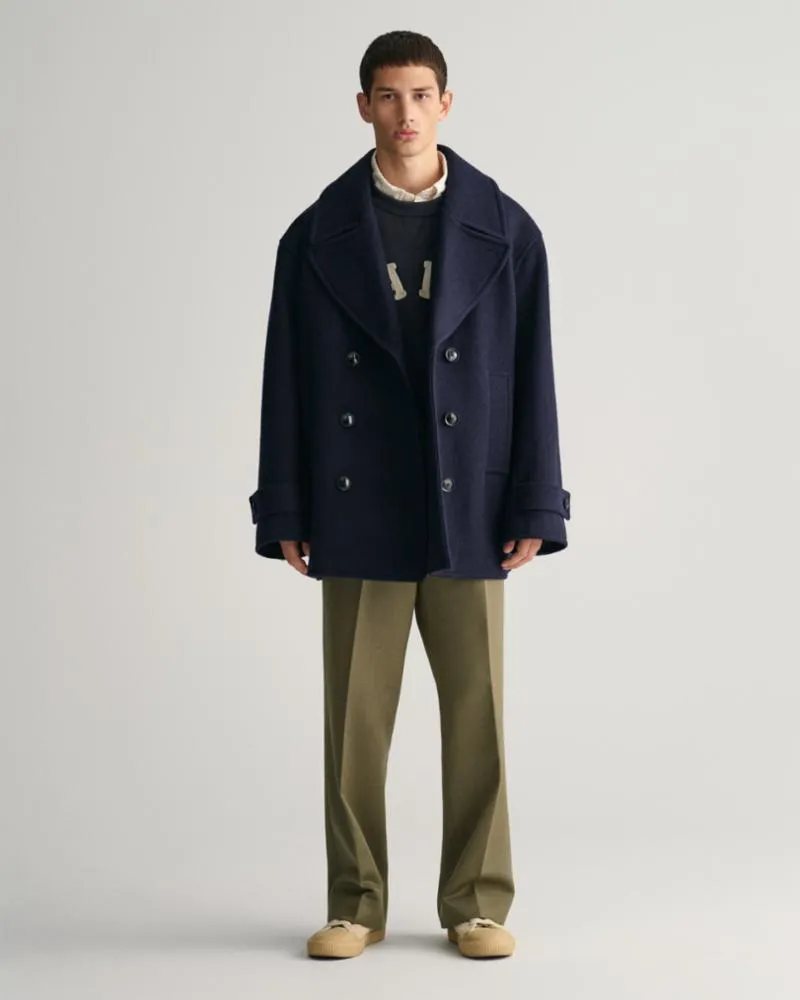 Gant Apparel Mens OVERSIZED WOOL PEACOAT 433/EVENING BLUE