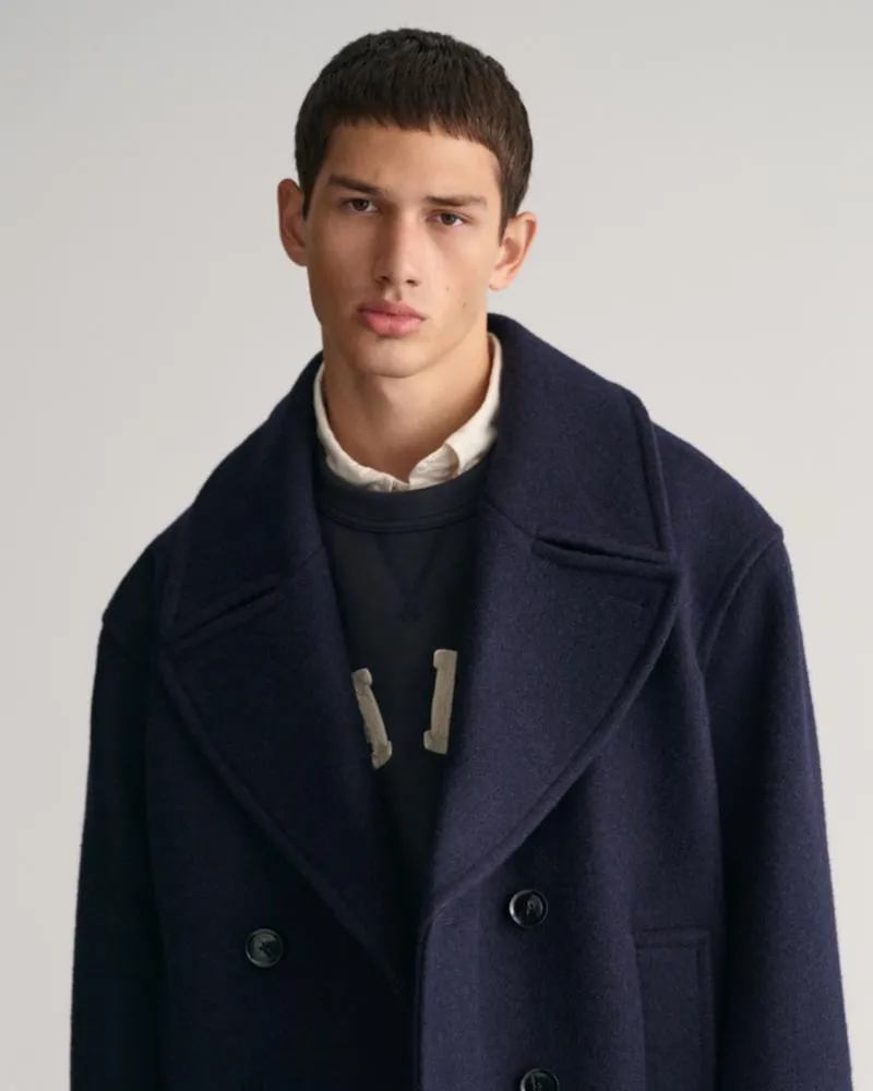 Gant Apparel Mens OVERSIZED WOOL PEACOAT 433/EVENING BLUE