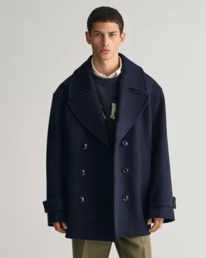 Gant Apparel Mens OVERSIZED WOOL PEACOAT 433/EVENING BLUE