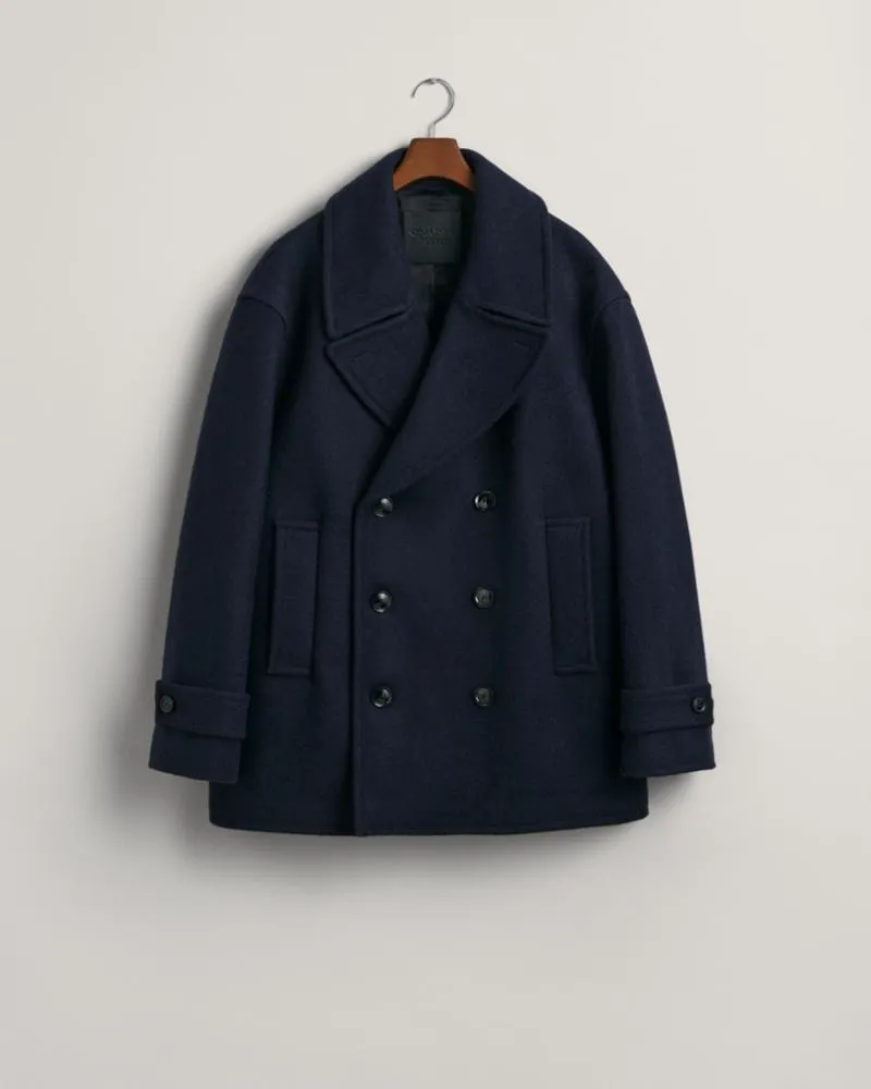 Gant Apparel Mens OVERSIZED WOOL PEACOAT 433/EVENING BLUE