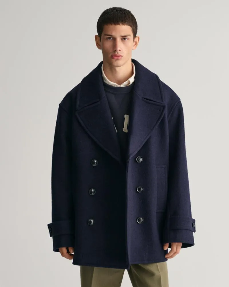 Gant Apparel Mens OVERSIZED WOOL PEACOAT 433/EVENING BLUE