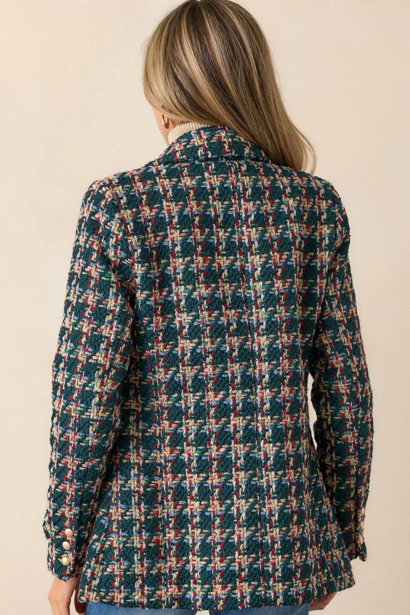 Get It Done Green Multi Tweed Coat