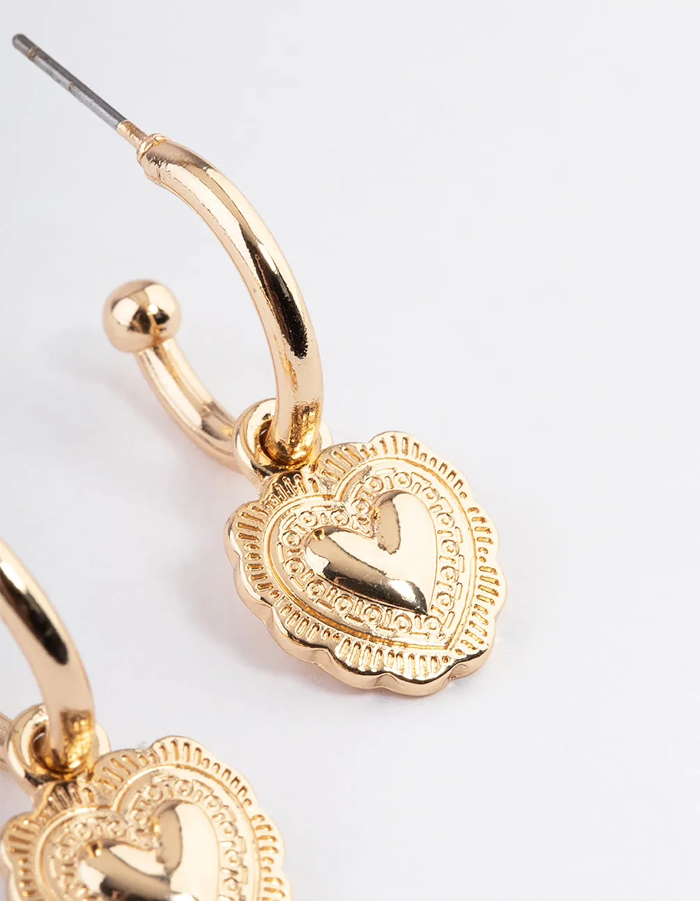 Gold Heart Huggie Earrings