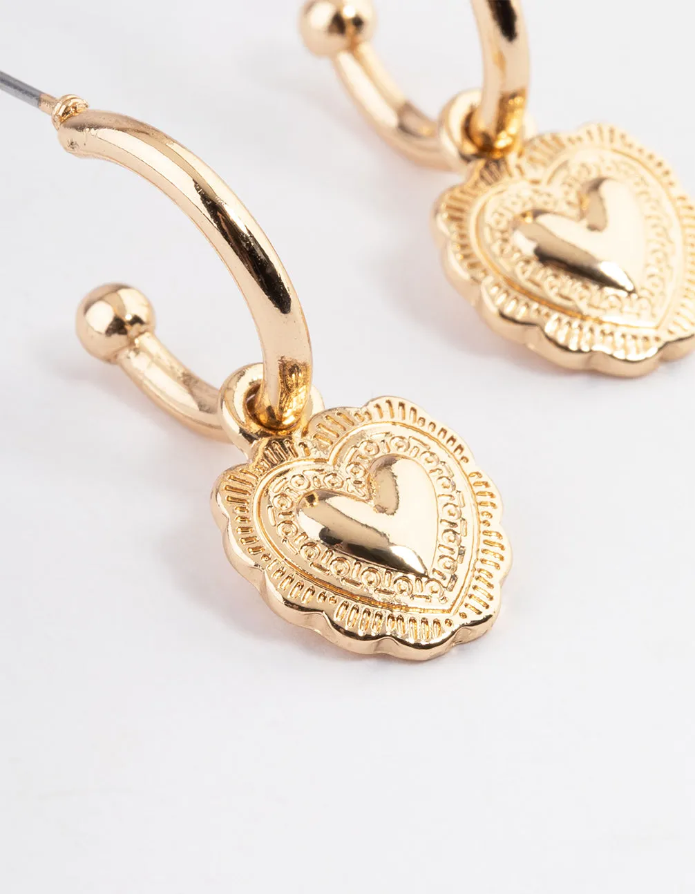 Gold Heart Huggie Earrings