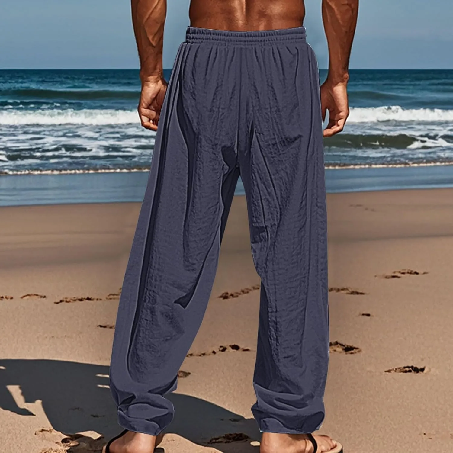 Hawaii Graphic Drawstring Pants for Men Lightweight Beach Sweatpants Comfy Tropical Lounge Relaxed Fit Vacation