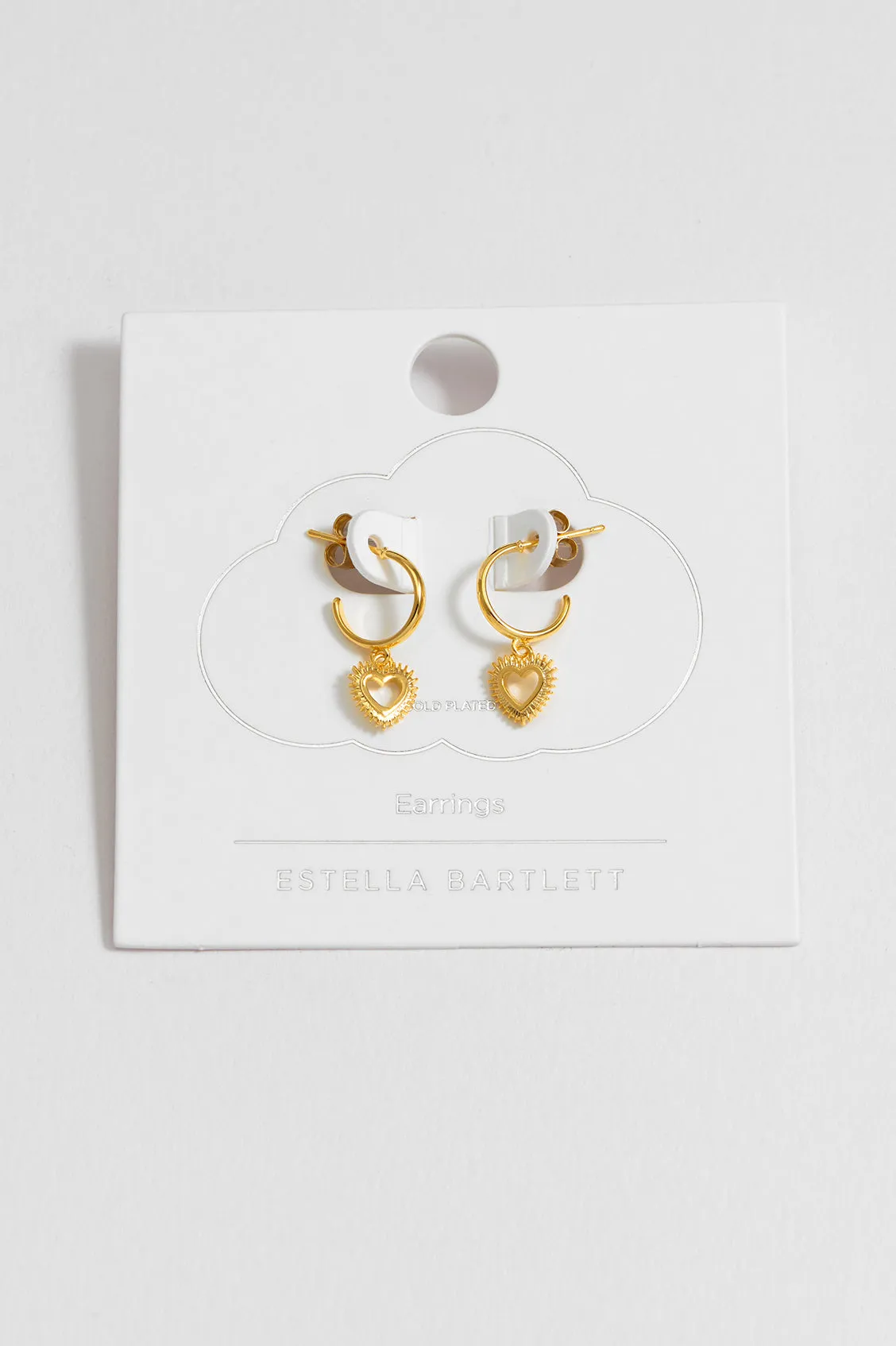 Heartburst Drop Hoop Earrings
