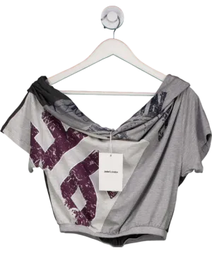 Jaded London Grey Reworked Varsity Top UK 6