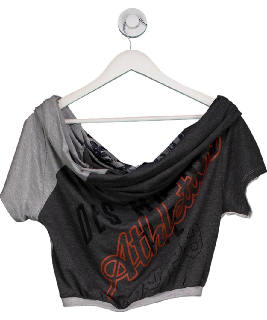 Jaded London Grey Reworked Varsity Top UK 6