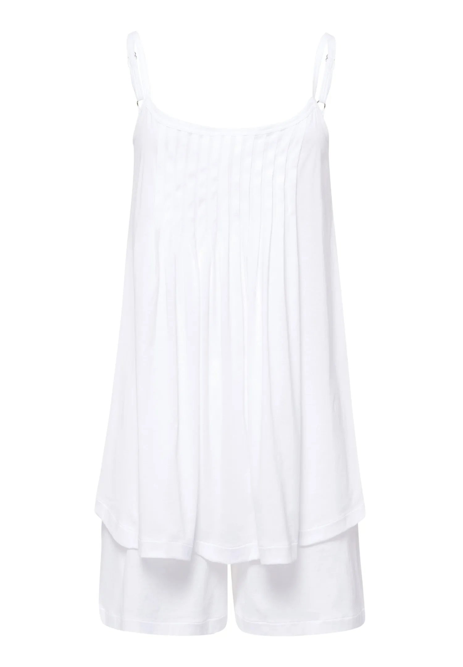 Juliet Pleated Cotton Pajama Set | White 77705-101