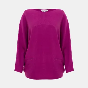 Ladies Purple Batwing Jumper