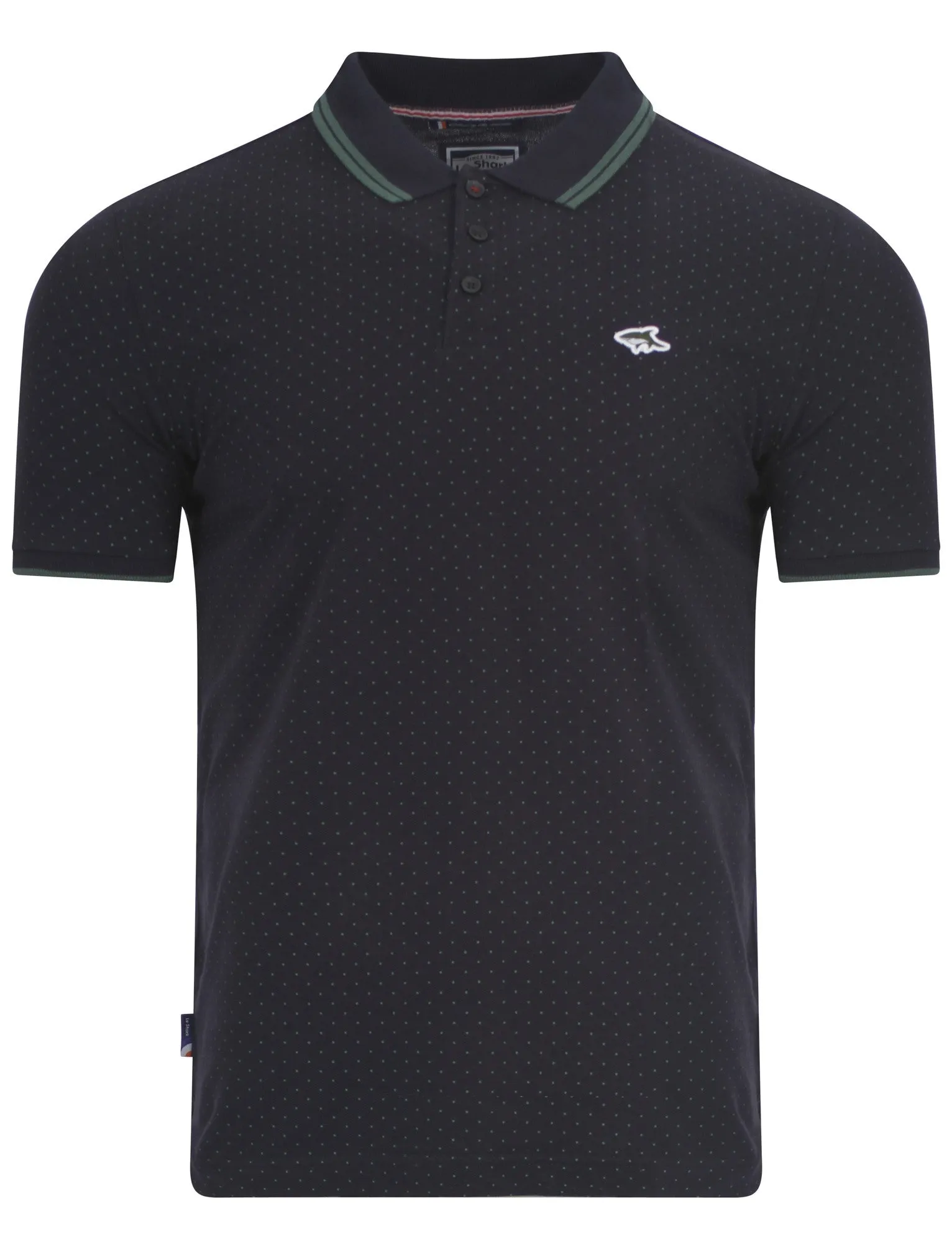 Le Shark Beckflow polo with green polka-dots