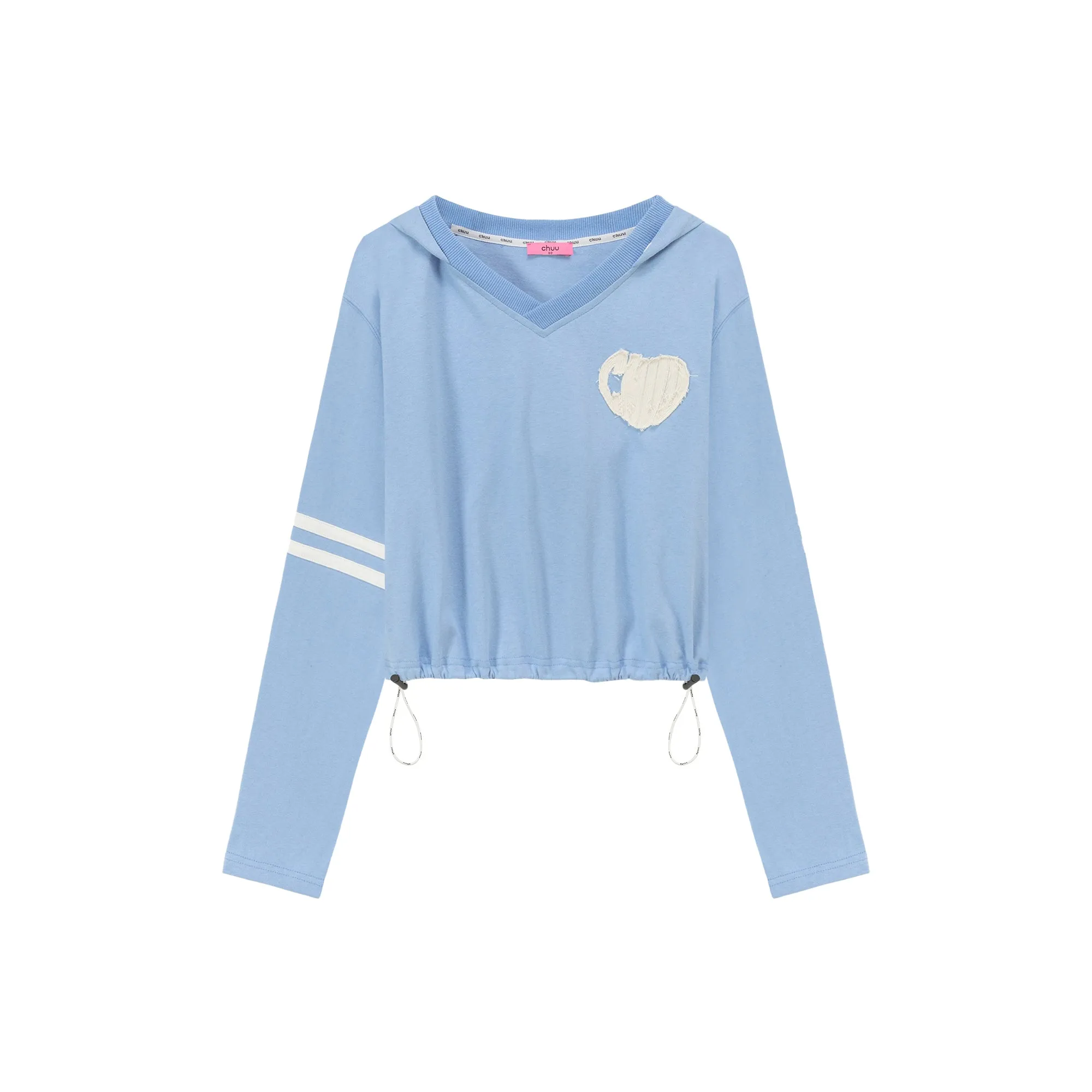Logo Heart Crop Hoodie