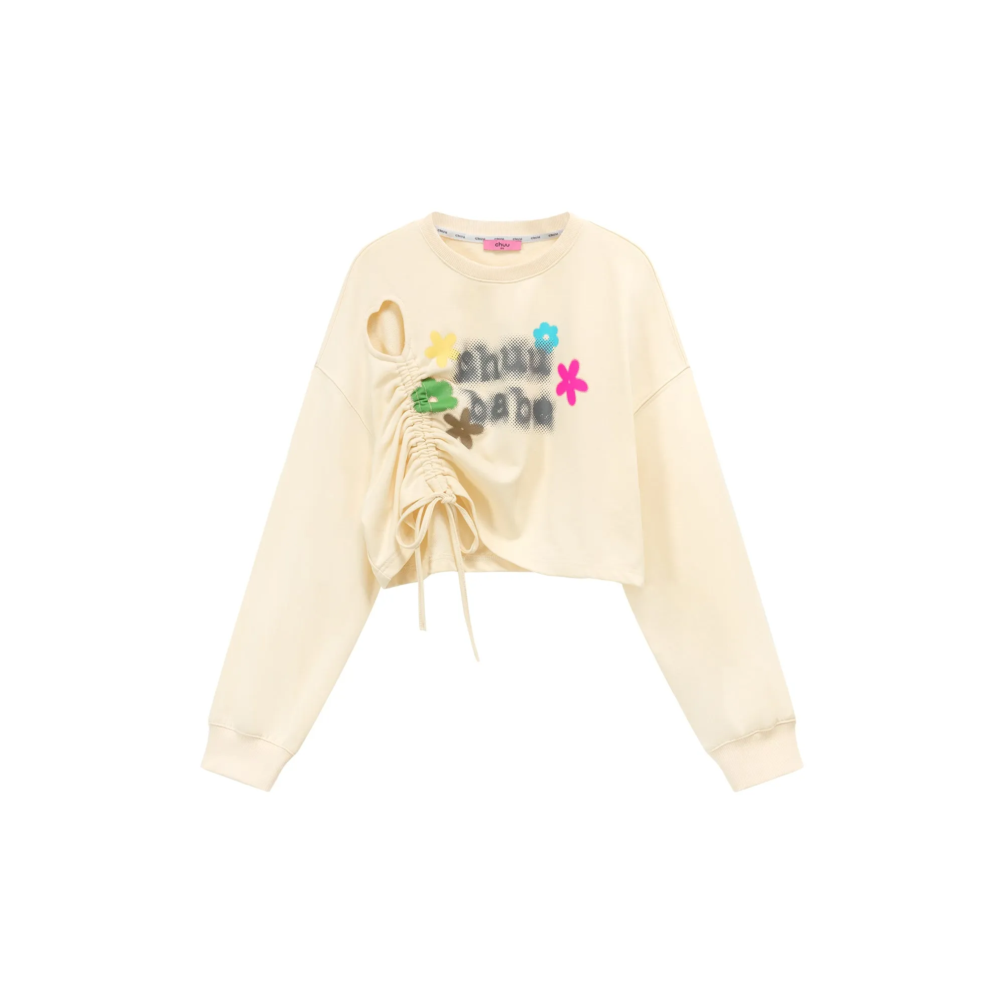 Logo Heart String Crop Sweatshirt