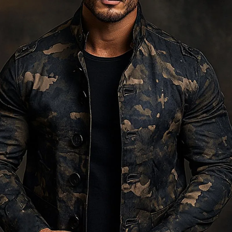 Men's Camouflage Print Mid-length Coat 21297003X