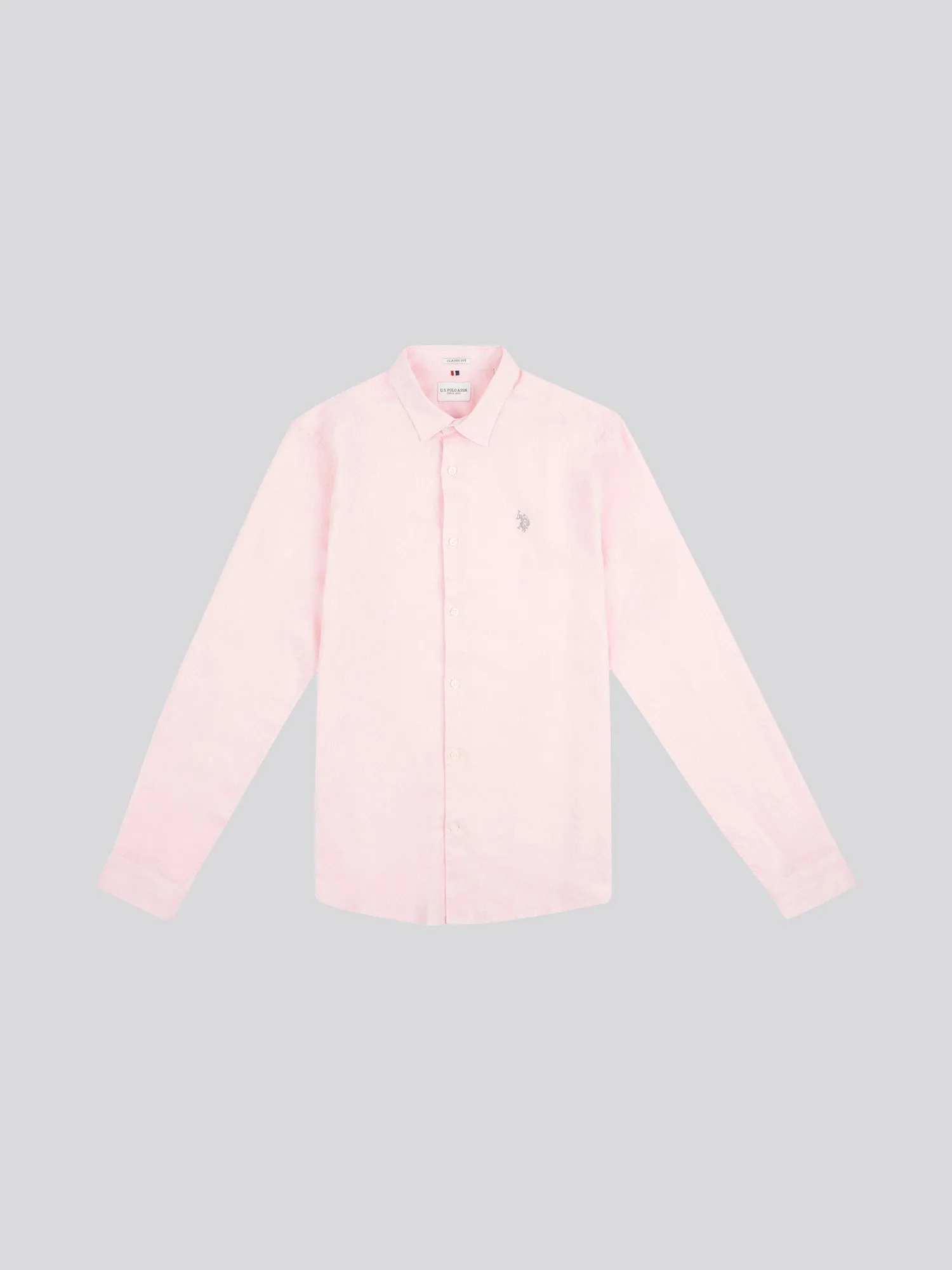 Mens Linen Blend Shirt in Pink a Boo