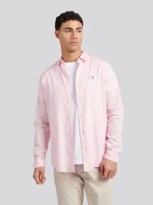 Mens Linen Blend Shirt in Pink a Boo