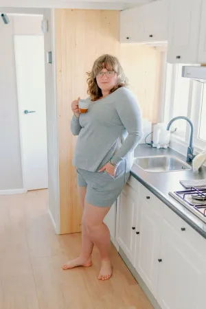 Organic Maternity Pajama Set_Heather Grey