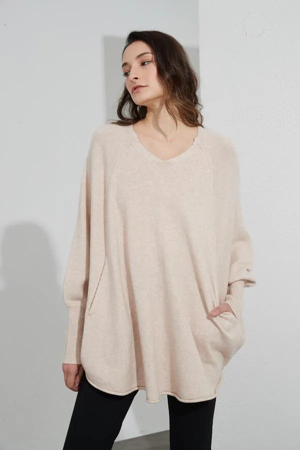 Oversized Pocket Knit- Champagne Pink