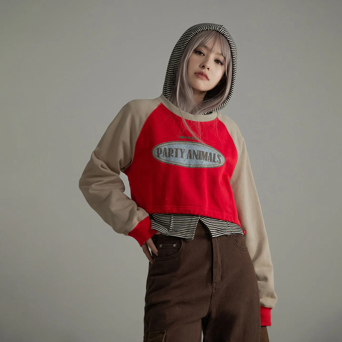Party Animals Crop Hoodie