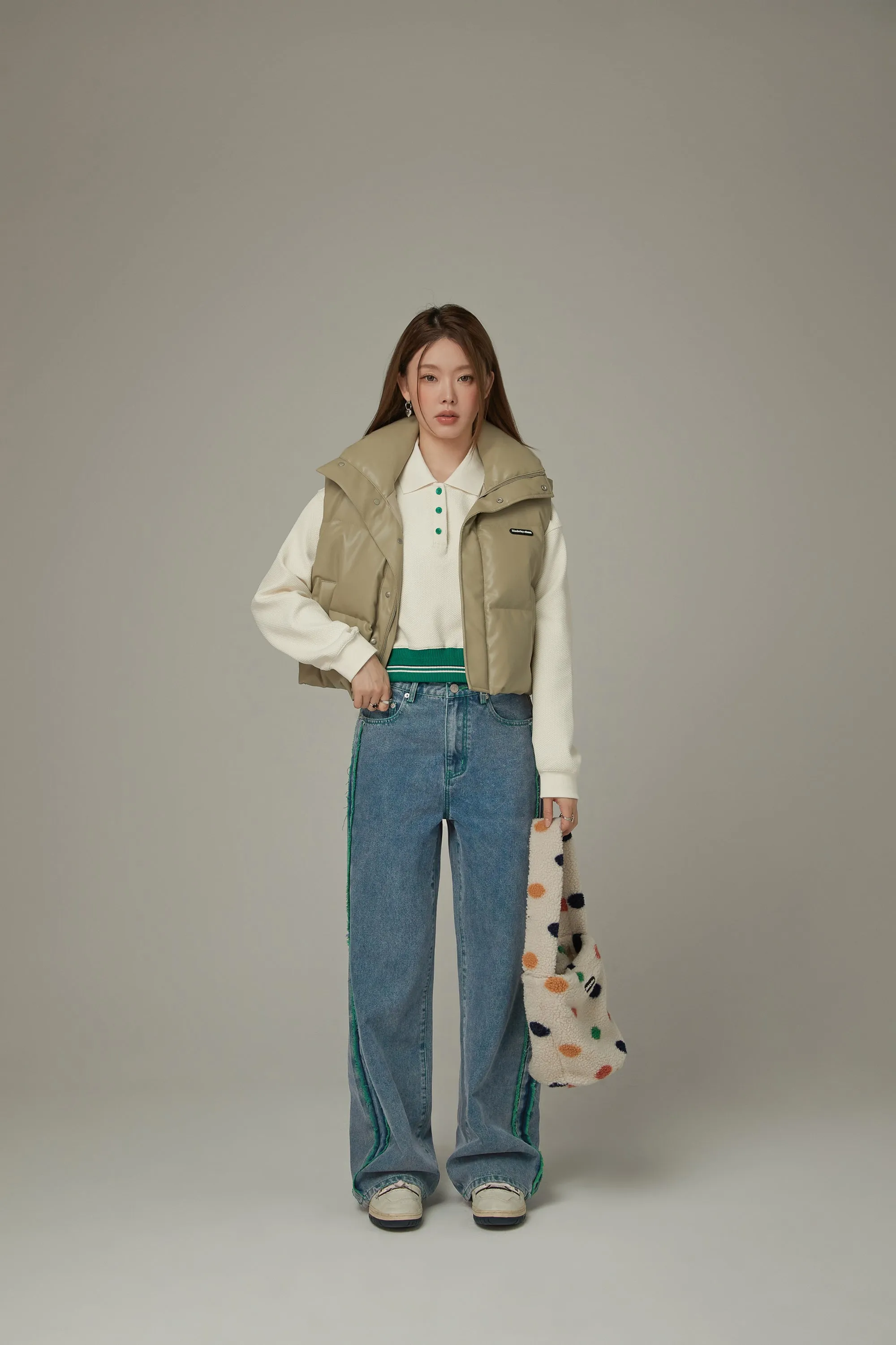 Polo Neck Crop Sweatshirt