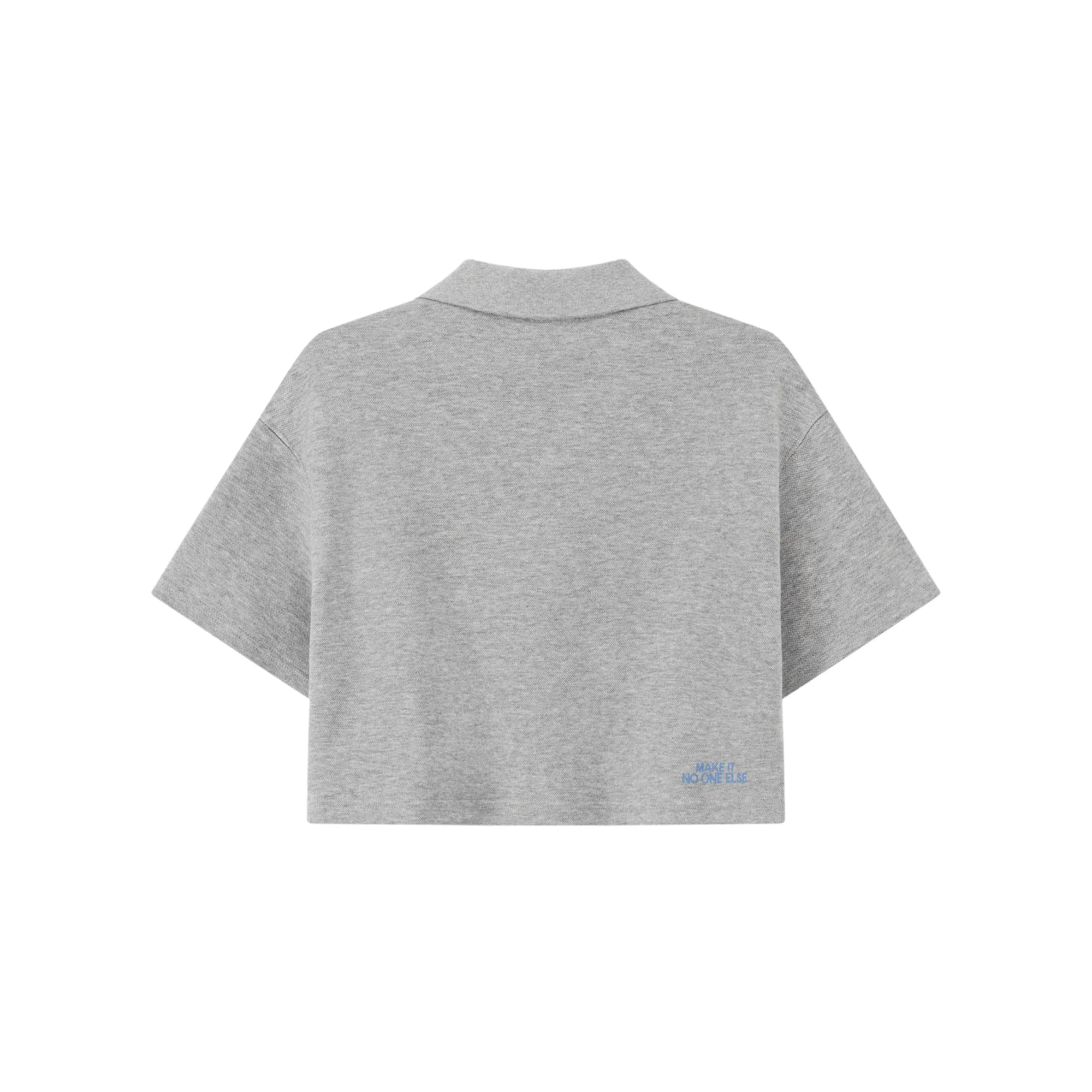 Poplo Neck Crop Short-Sleeves Sweatshirt
