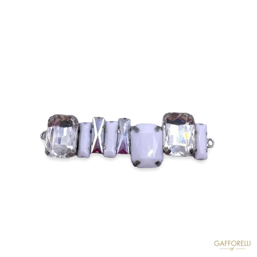 Rhinestones and Enamelled Stone Neckline A329 - Gafforelli Srl
