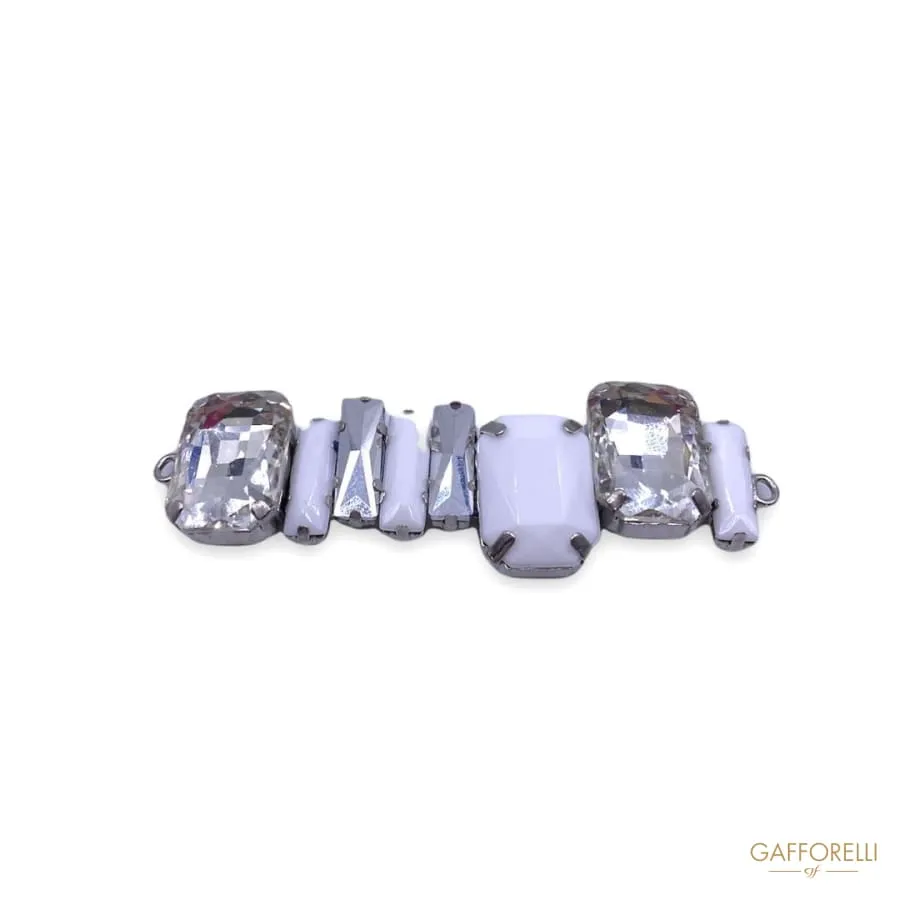 Rhinestones and Enamelled Stone Neckline A329 - Gafforelli Srl