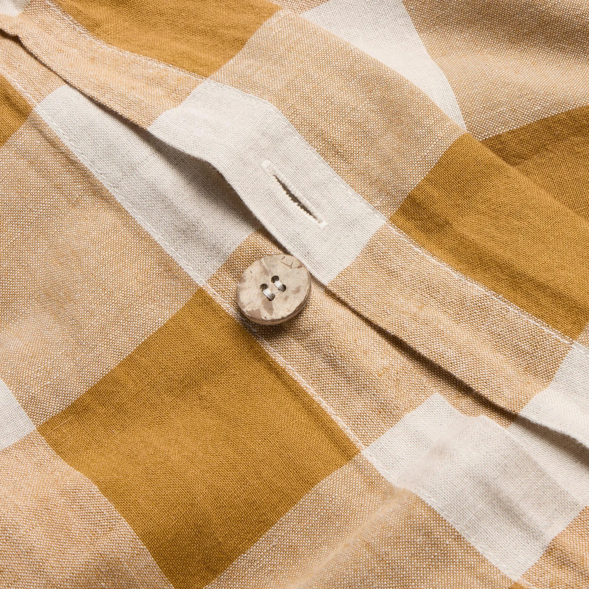Russet Yellow Emsworth Plaid Linen Blend Duvet Cover