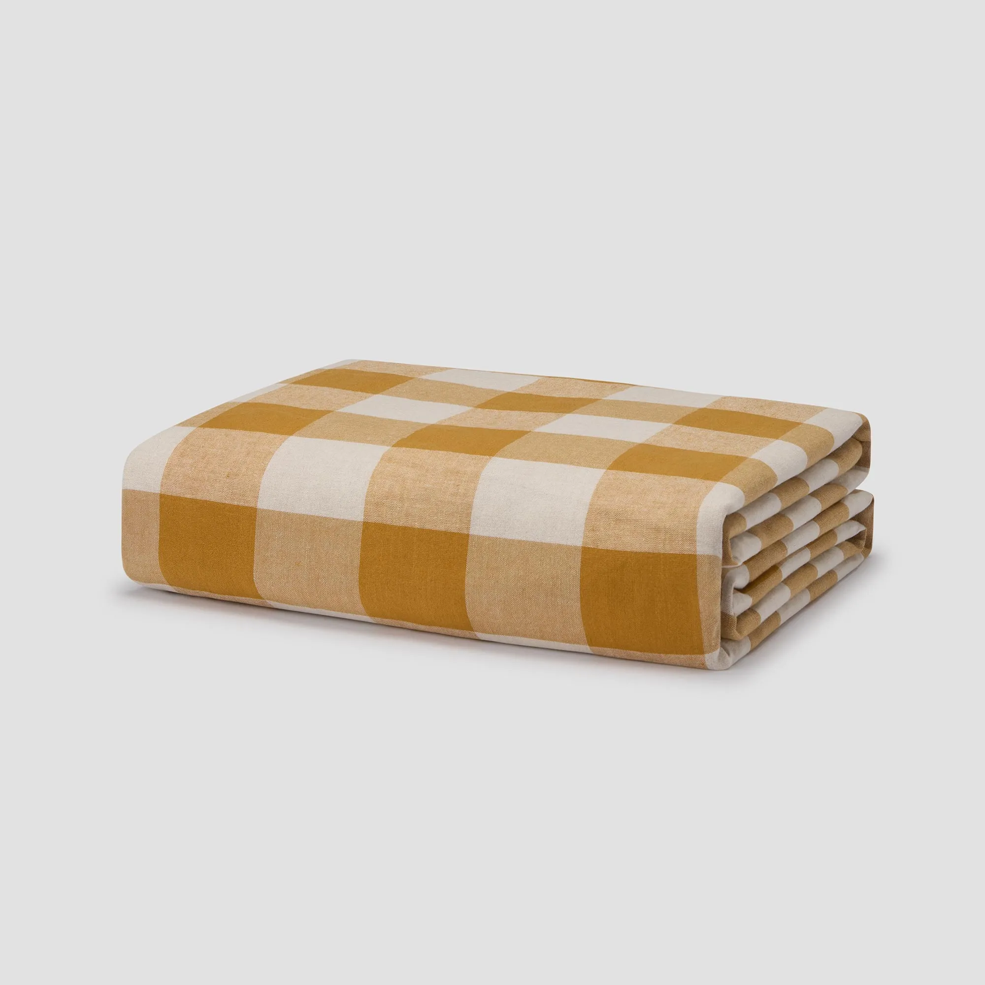 Russet Yellow Emsworth Plaid Linen Blend Duvet Cover