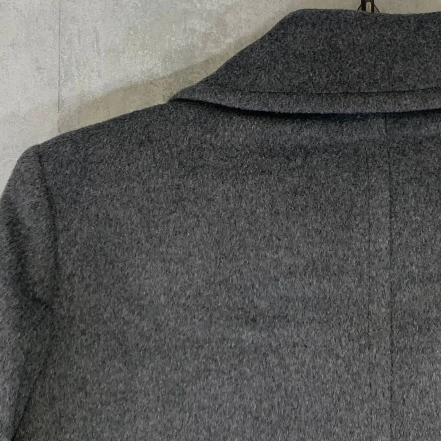 SAM EDELMAN Charcoal Gray Double Breasted Wool Blend Twill Peacoat Coat SZ 12