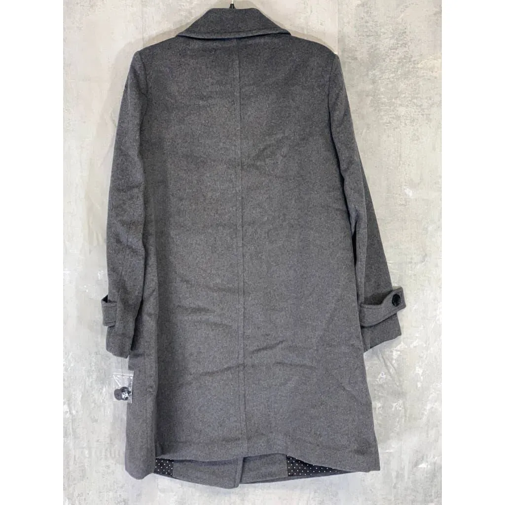 SAM EDELMAN Charcoal Gray Double Breasted Wool Blend Twill Peacoat Coat SZ 12