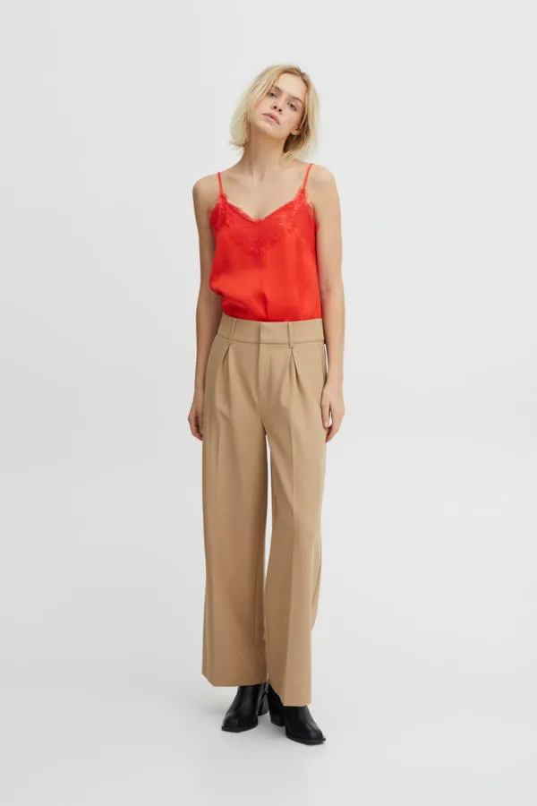 Taia Lace Cami (Poppy Red)